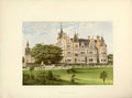 Original Old Antique Print Bestwood Lodge Nottingham H/O Duke St Albans 1880