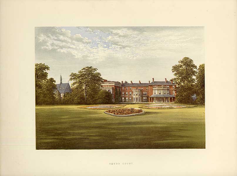Old Antique Print Rhydd Court Upton On Severn Worcester H/O Lechmere 1880 19th