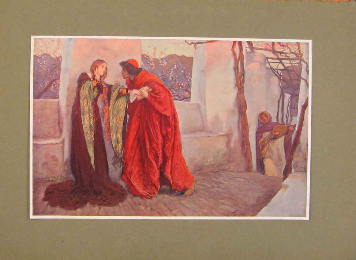 Original Old Antique Print English Art Oh Mistress Mine Where Are You Roaming
