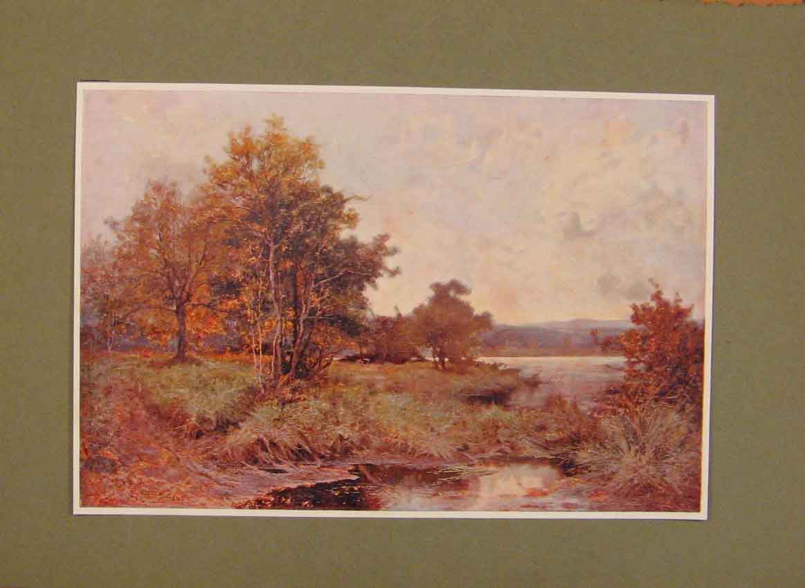 Original Old Antique Print English Art Autumn By Alfred East
