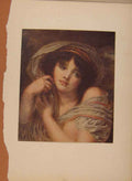 Original Old Antique Print English Art The Head A Girl By Jean Baptiste Greuze