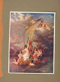 Old Antique Print English Art Youth At The Prow And Pleasure At Helm Prin
