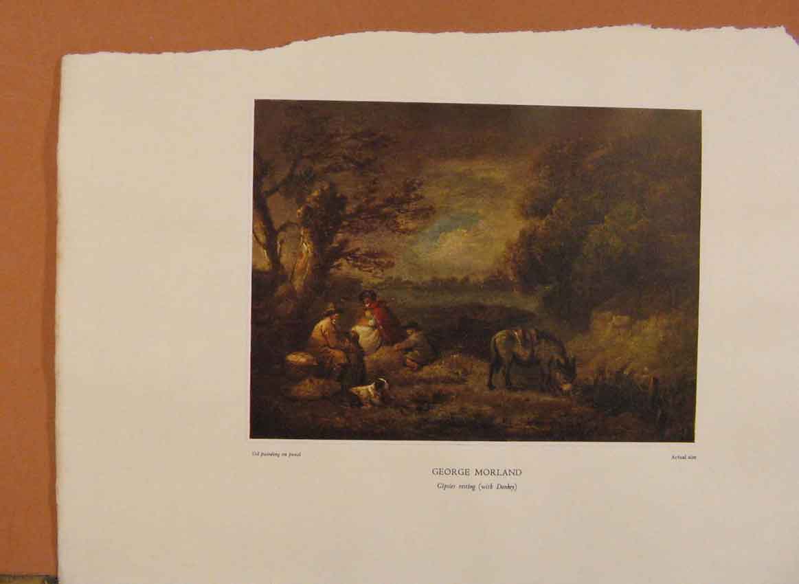 Original Old Antique Print NettlefCatalogue George Morland Gipies Resting