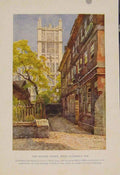 Original Old Antique Print Painting By Haslehust Record Office Clifford Inn