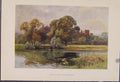 Original Old Antique Print Painting By Haslehust Eton College From Windsor