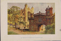 Original Old Antique Print Painting By Haslehust Horseside Cloisters St Georges