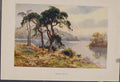 Original Old Antique Print Painting By Haslehust Virginia Water English Country