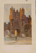Original Old Antique Print Painting By Haslehust Micklegate Bar English Country