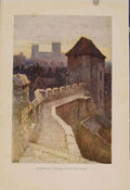Original Old Antique Print Painting By Haslehust Fishergate Postern Walls