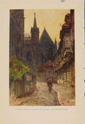 Old Antique Print Painting By Haslehust College Street Chapter House Art