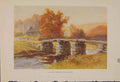 Original Old Antique Print Painting By Haslehust Clapper Bridge Postbridge