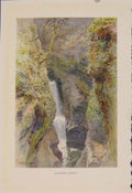 Original Old Antique Print Painting By Haslehust Lydford Gorge English Country