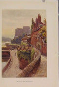 Original Old Antique Print Painting By Haslehust Wa;;S Near Bridgegate Color