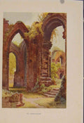 Original Old Antique Print Painting By Haslehust St Johns Ruins