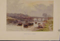 Original Old Antique Print Painting By Haslehust Salmon Fishers At Chester