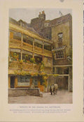 Old Antique Print Painting By Haslehust Remians The George Inn Southwark