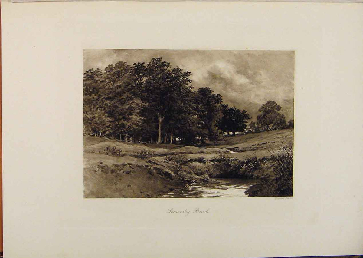 Original Old Vintage Print Laureate'S Country Somersby Brook By Edward Hull 1923