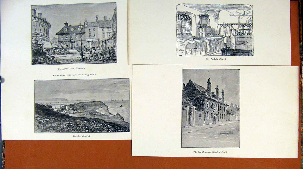 Old Antique Print Laureate'S Country Enderby Church Horncasatle Somerset 19th