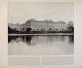 Original Old Antique Print Beautiful Britain Buckingham Palace Residence Queen