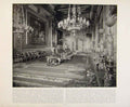 Original Old Antique Print Beautiful Britain Grand Reception Room Windsor Castle