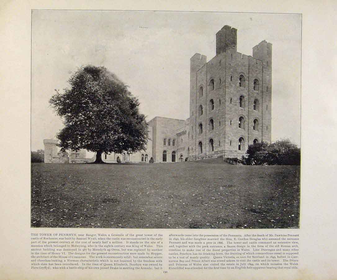 Original Old Antique Print Beautiful Britain Hughenden Manor Early Photograph