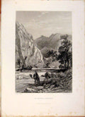 Original Old Antique Print The Holy Bible El Hesweh Rephidim Steel Engraving