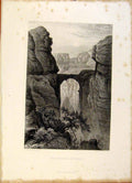 Original Old Antique Print The Holy Bible The Highway Edom Steel Engraving