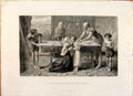 Original Old Antique Print The Holy Bible Christ In The House His Parents