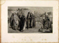 Original Old Antique Print The Holy Bible The Woman Samaria Steel Engraving