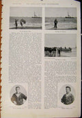 Original Old Antique Print Navy & Army Lapwing Off Eden Cardens Calcutta