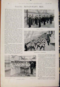 Original Old Antique Print Navy & Army Making Men Wars Men Flag Drill Bumbel