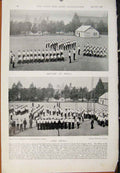 Old Antique Print Navy & Army After Four Months Squads At Drill Fire Dril