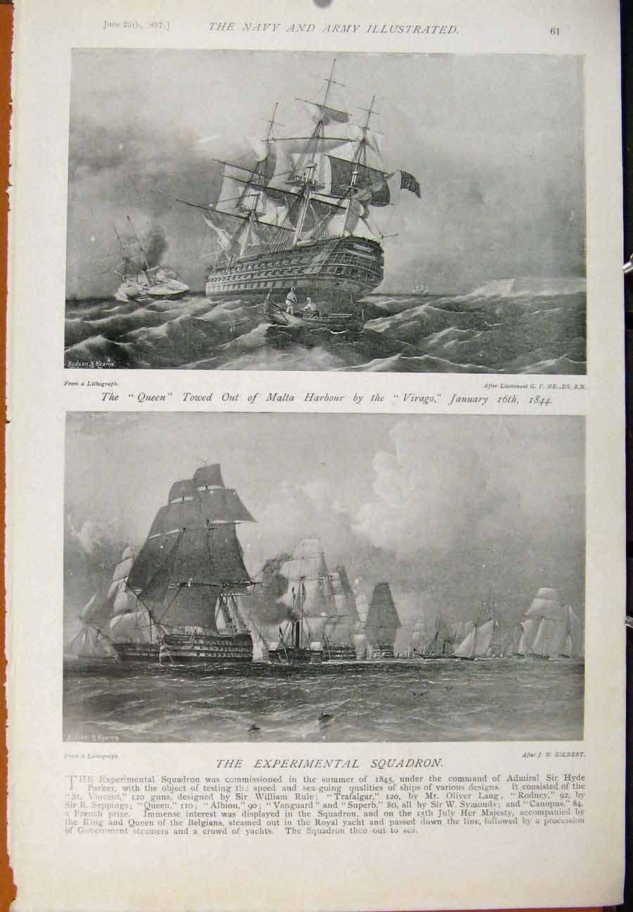 Original Old Antique Print Navy & Army War With Russia British Fleet Baltic