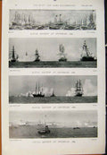 Original Old Antique Print Navy & Army Types British Fleet C1857-67 Victorian