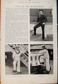 Original Old Antique Print Navy & Army Naval Stations Devonport Bluejacket Types