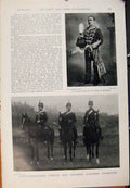 Original Old Antique Print Navy & Army Officers Cambridge University Cyclist