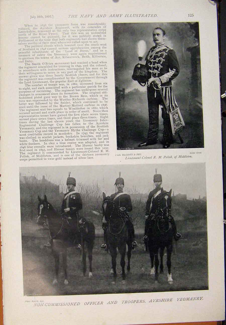Original Old Antique Print Navy & Army Officers Cambridge University Cyclist