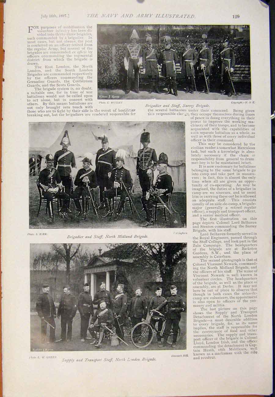 Old Antique Print Navy & Army Gun Drill Shropshire Staffordshire Artiller