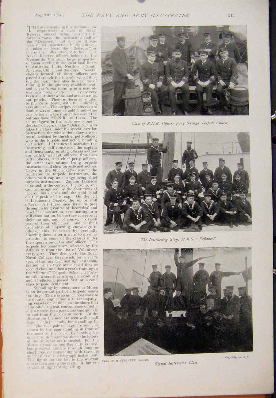 Old Antique Print Navy & Army Investigating Lieutenants Hand Lecture Room