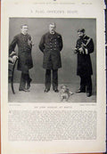 Old Antique Print Navy & Army Lieutenants Cabin Anson John Hopkins Malta