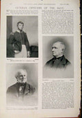 Old Antique Print Navy Army Vice Admiral Henry Cleveland Veteran Officer