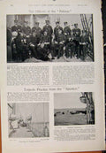 Original Old Antique Print Navy & Army Rear Admiral Ernest Rice Officers Pelorus