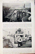 Original Old Antique Print Navy & Army Men The Mafnificent Crew Photo Chatham