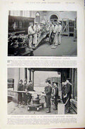 Old Antique Print Navy & Army Forecastle Sans Pareil Gunnery School Photo 20th