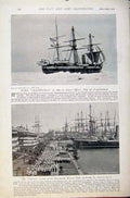 Old Antique Print Navy & Army Morning Prayers Magnificent Cleopatra Ships