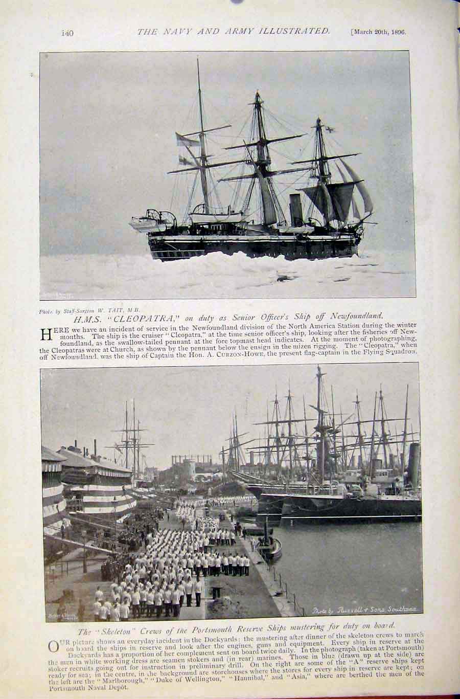 Old Antique Print Navy & Army Morning Prayers Magnificent Cleopatra Ships