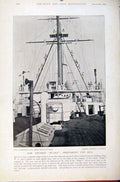 Old Antique Print Navy & Army Forecastle Modern Battleship Cruiser Blake