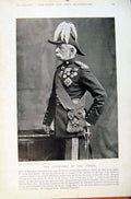 Original Old Antique Print Navy & Army Life Guards Standard Corporal Major Tower
