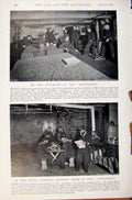 Original Old Antique Print Navy & Army William Robert Kennedy Gun & Reading Room