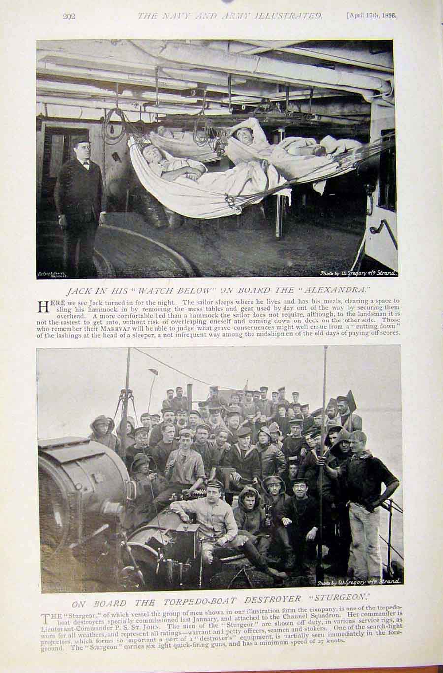 Old Antique Print Navy & Army Read Admiral Alington Officers Group Photo 20th